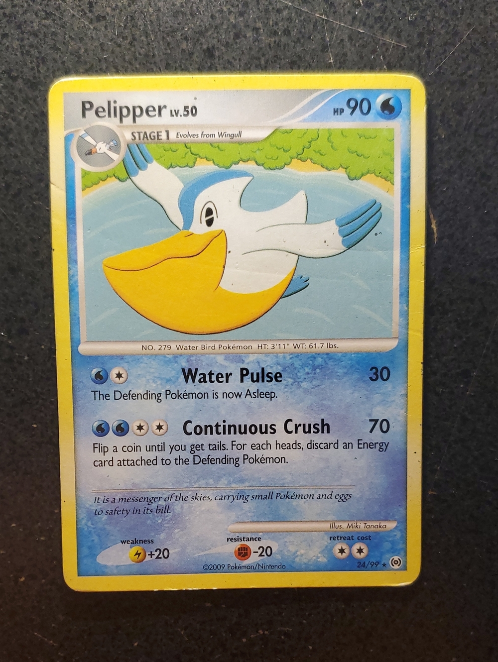 Pokemon Pelipper Card Yellow Blue